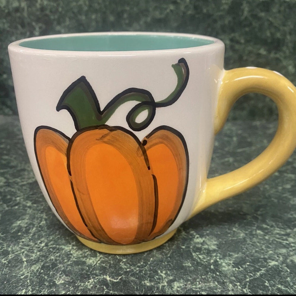 Laura Kirkland - Glory Haus Pumpkin “Give Thanks” Coffee Mug. Pre Owned.